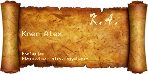 Kner Alex névjegykártya